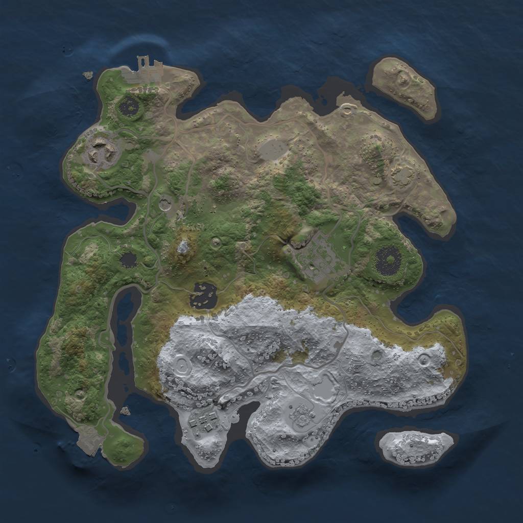 Rust Map: Procedural Map, Size: 2750, Seed: 1286312780, 11 Monuments