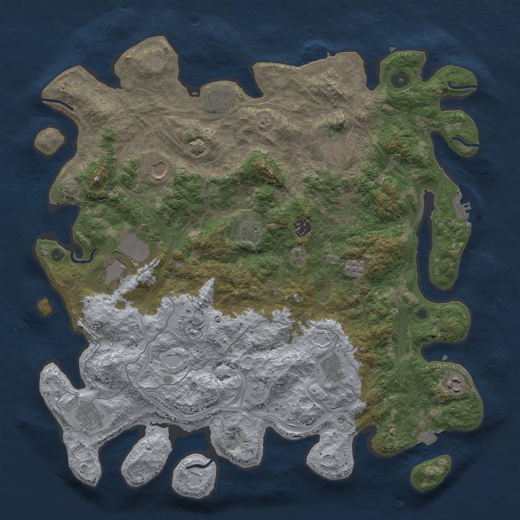 Rust Map: Procedural Map, Size: 4500, Seed: 1223, 19 Monuments