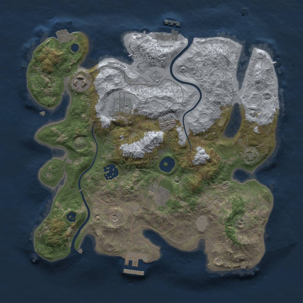 Rust Map: Procedural Map, Size: 3000, Seed: 15109, 11 Monuments