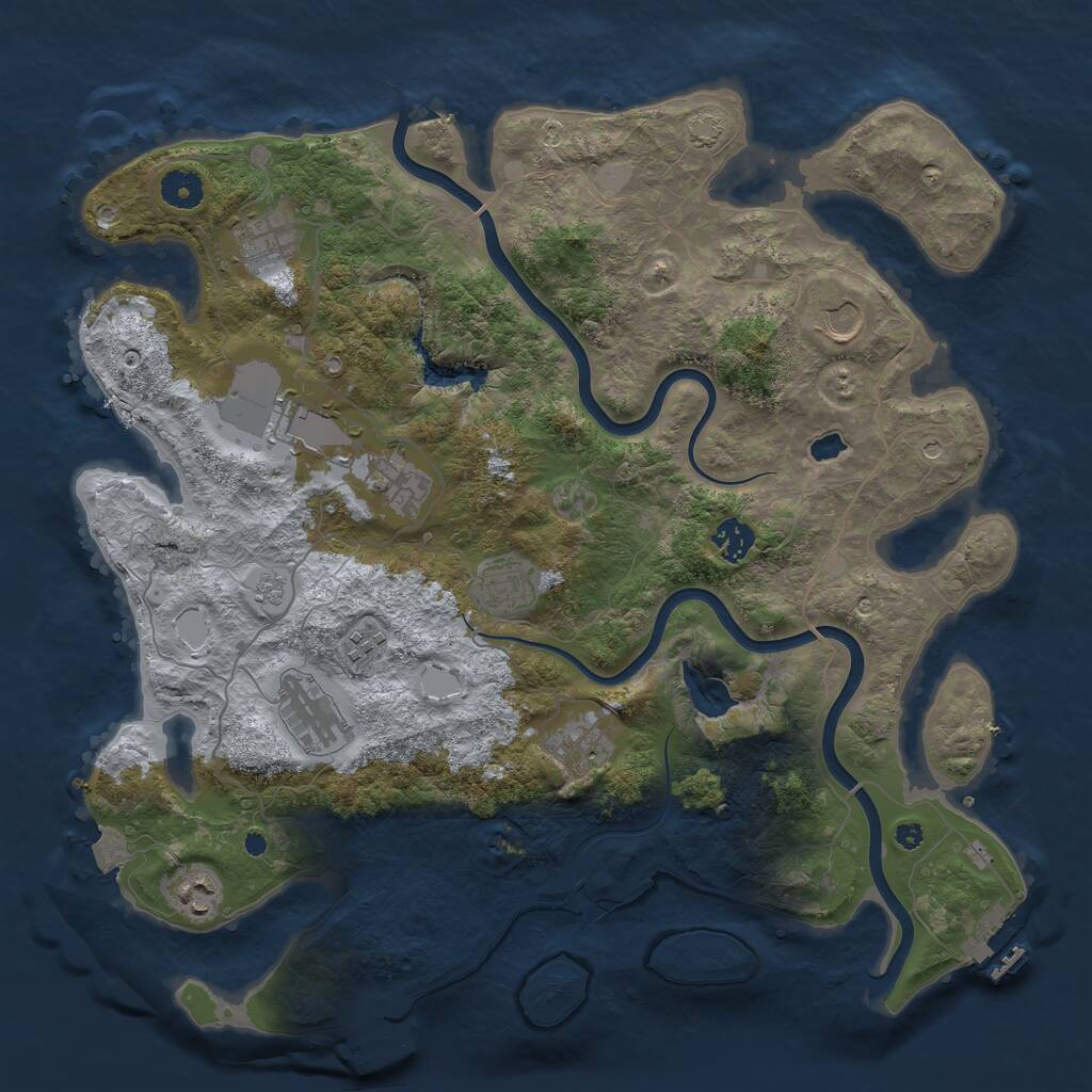 Rust Map: Procedural Map, Size: 4000, Seed: 9029448, 16 Monuments