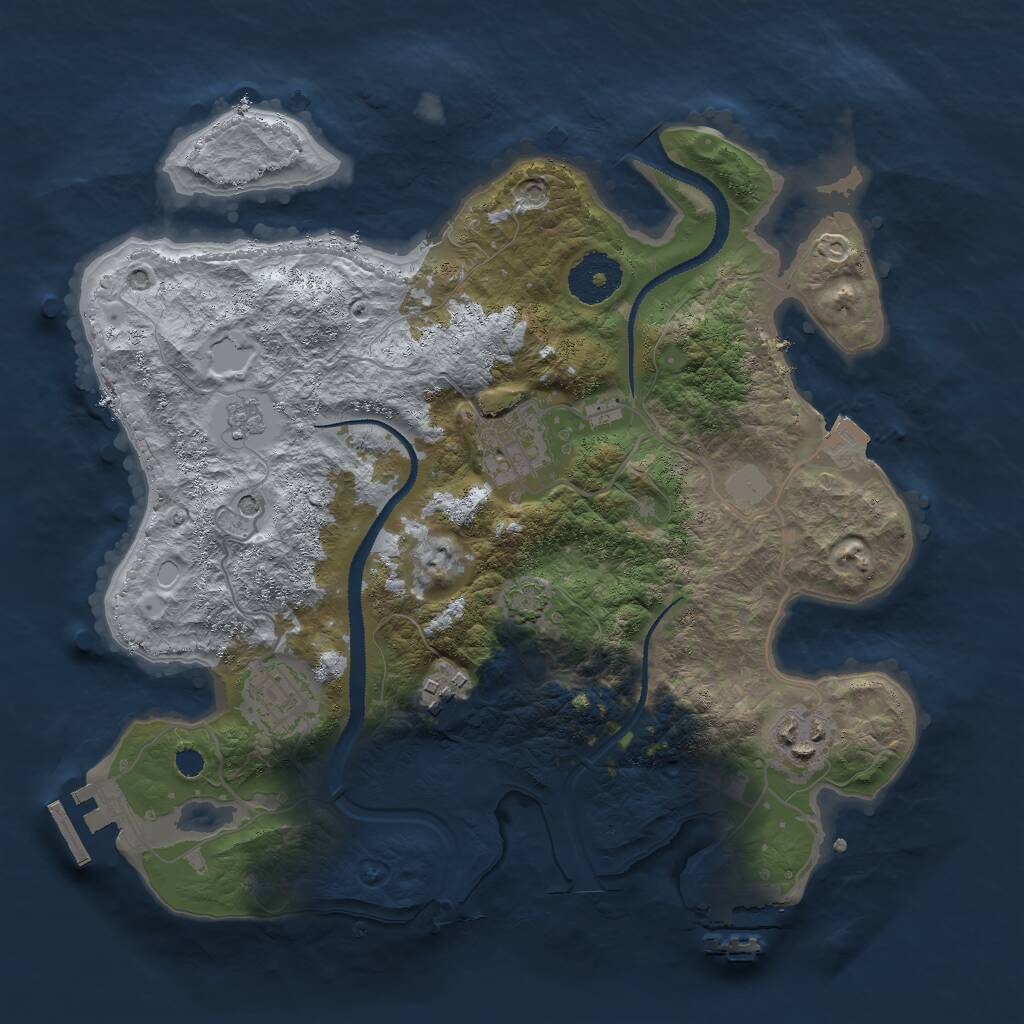 Rust Map: Procedural Map, Size: 3000, Seed: 53158, 10 Monuments