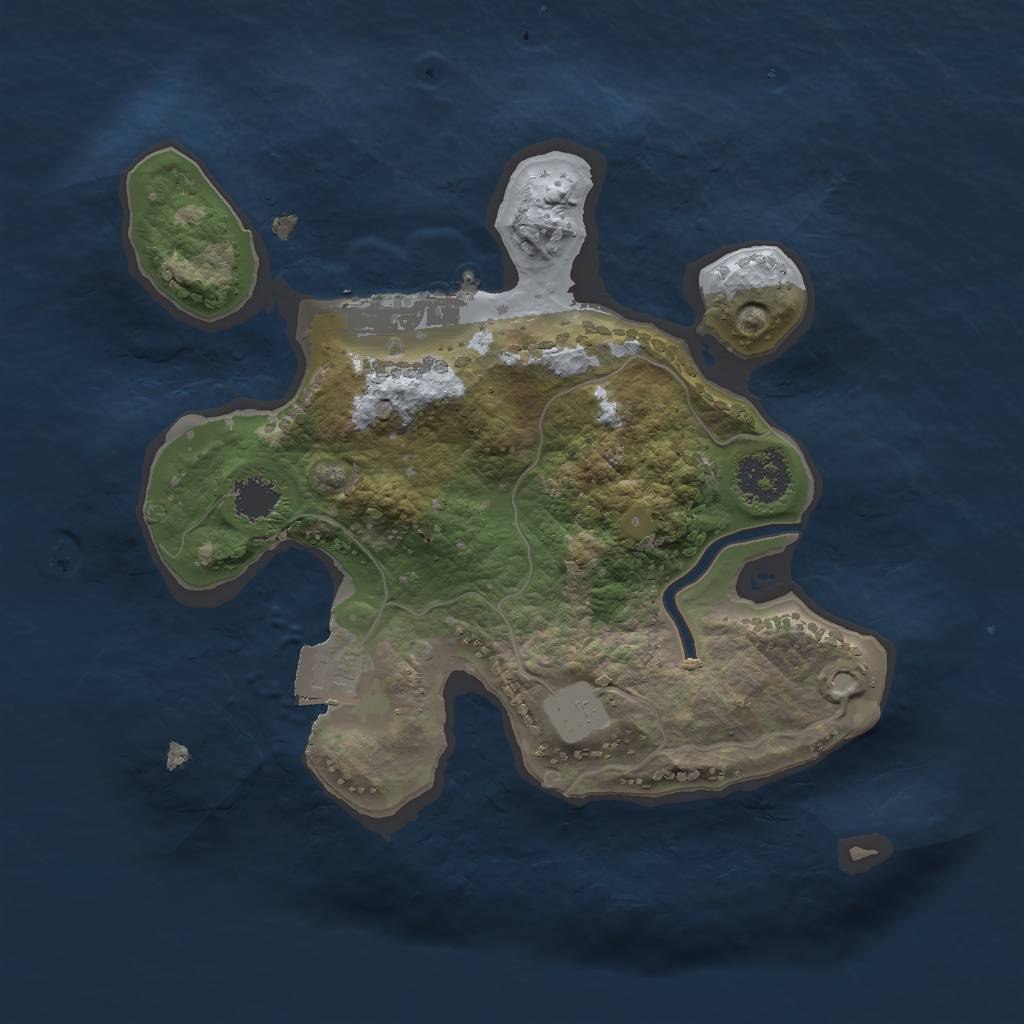 Rust Map: Procedural Map, Size: 2000, Seed: 2137633872, 4 Monuments