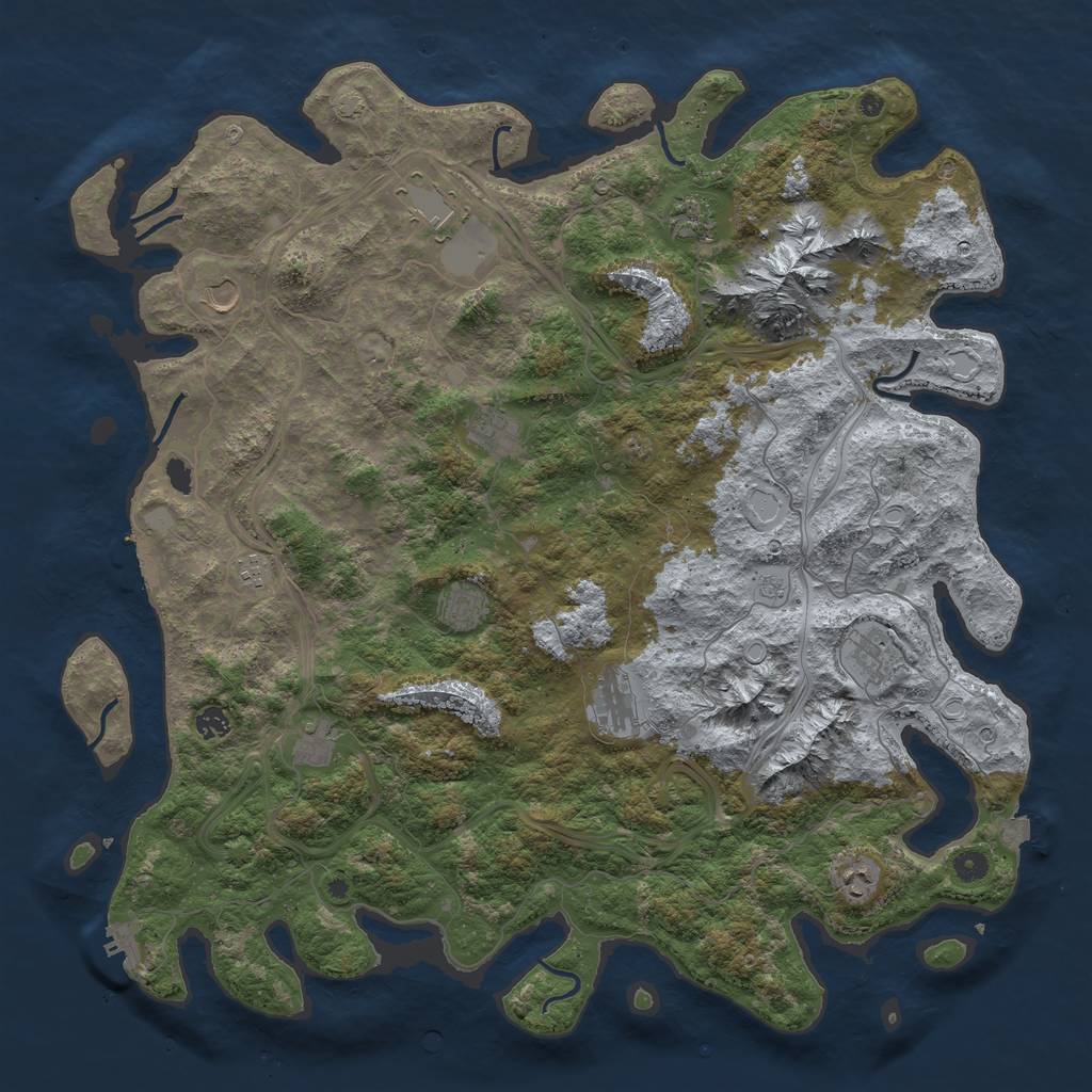 Rust Map: Procedural Map, Size: 5000, Seed: 902230324, 19 Monuments