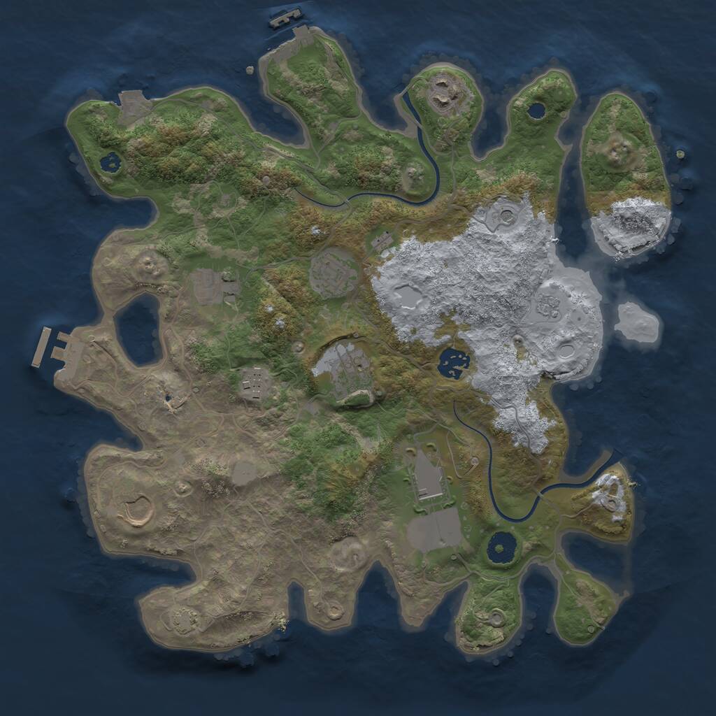 Rust Map: Procedural Map, Size: 3500, Seed: 98765138, 14 Monuments