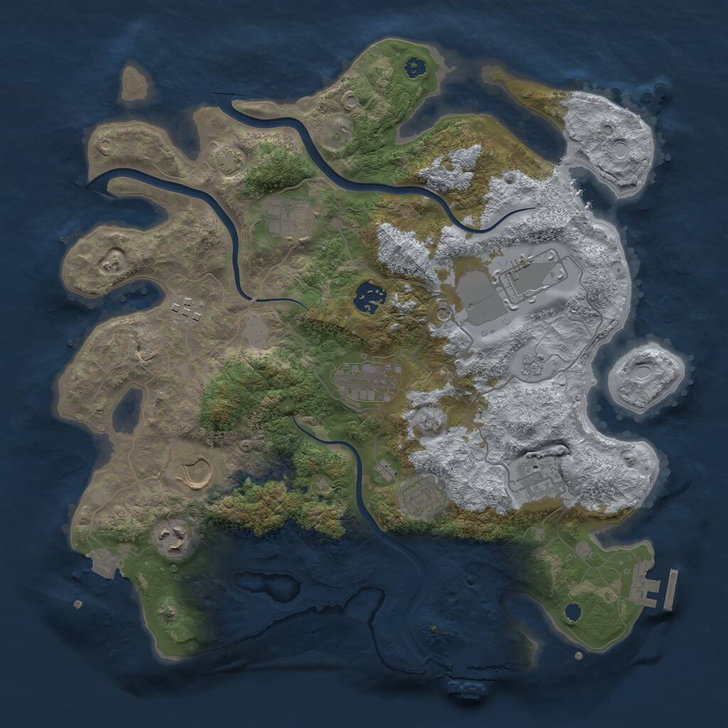 Rust Map: Procedural Map, Size: 3550, Seed: 29, 15 Monuments