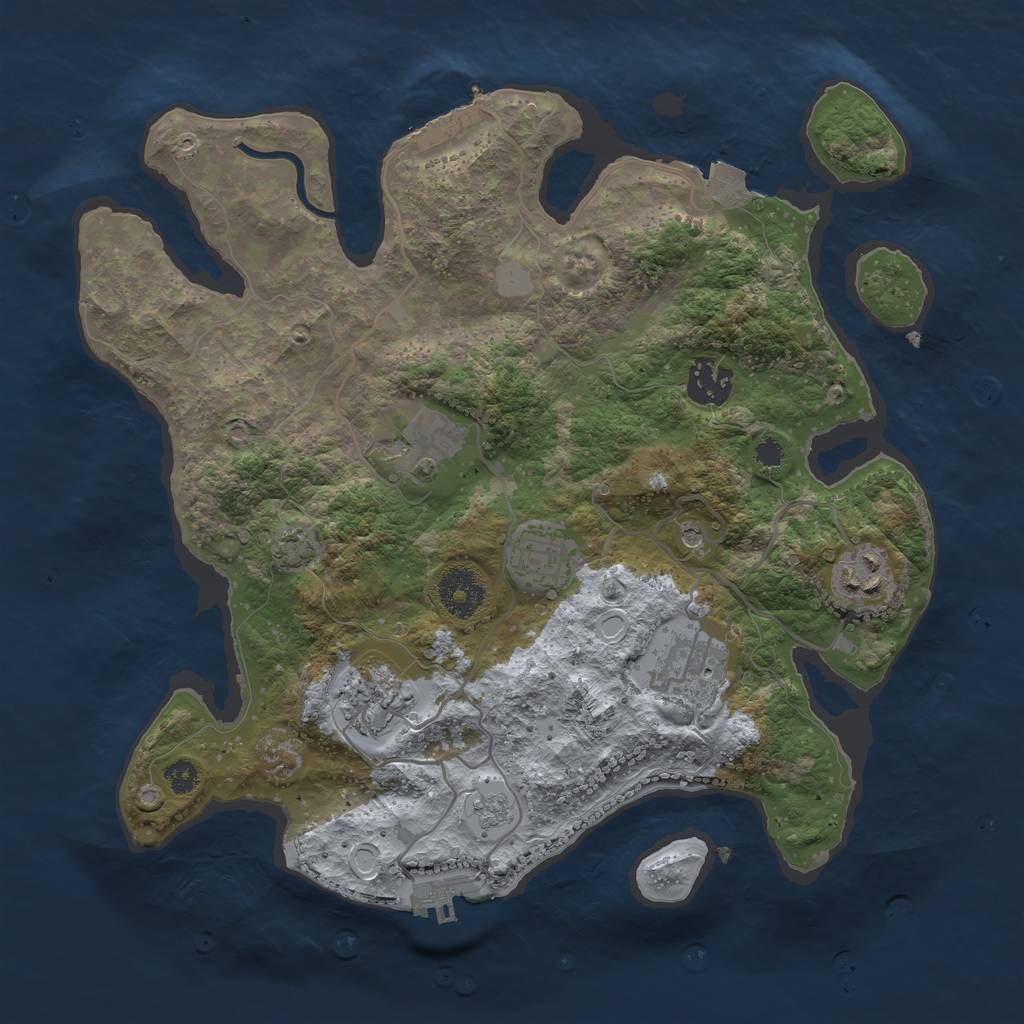 Rust Map: Procedural Map, Size: 3250, Seed: 2025, 14 Monuments