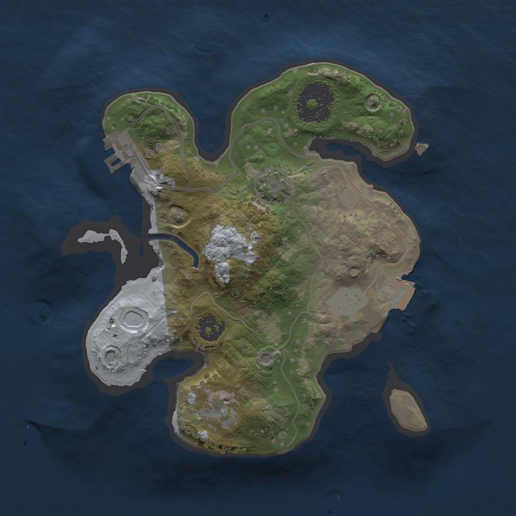 Rust Map: Procedural Map, Size: 2000, Seed: 845779116, 5 Monuments