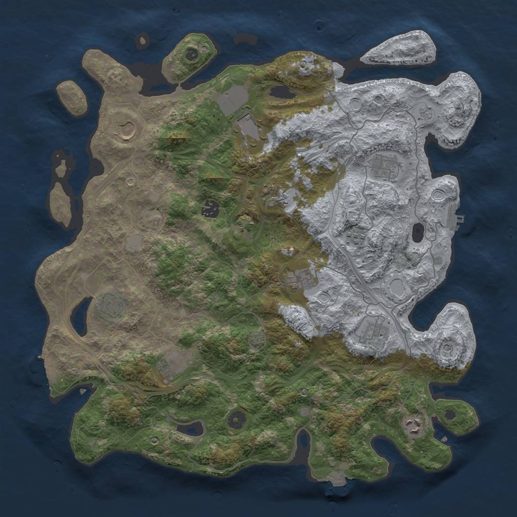 Rust Map: Procedural Map, Size: 4260, Seed: 88494012, 19 Monuments