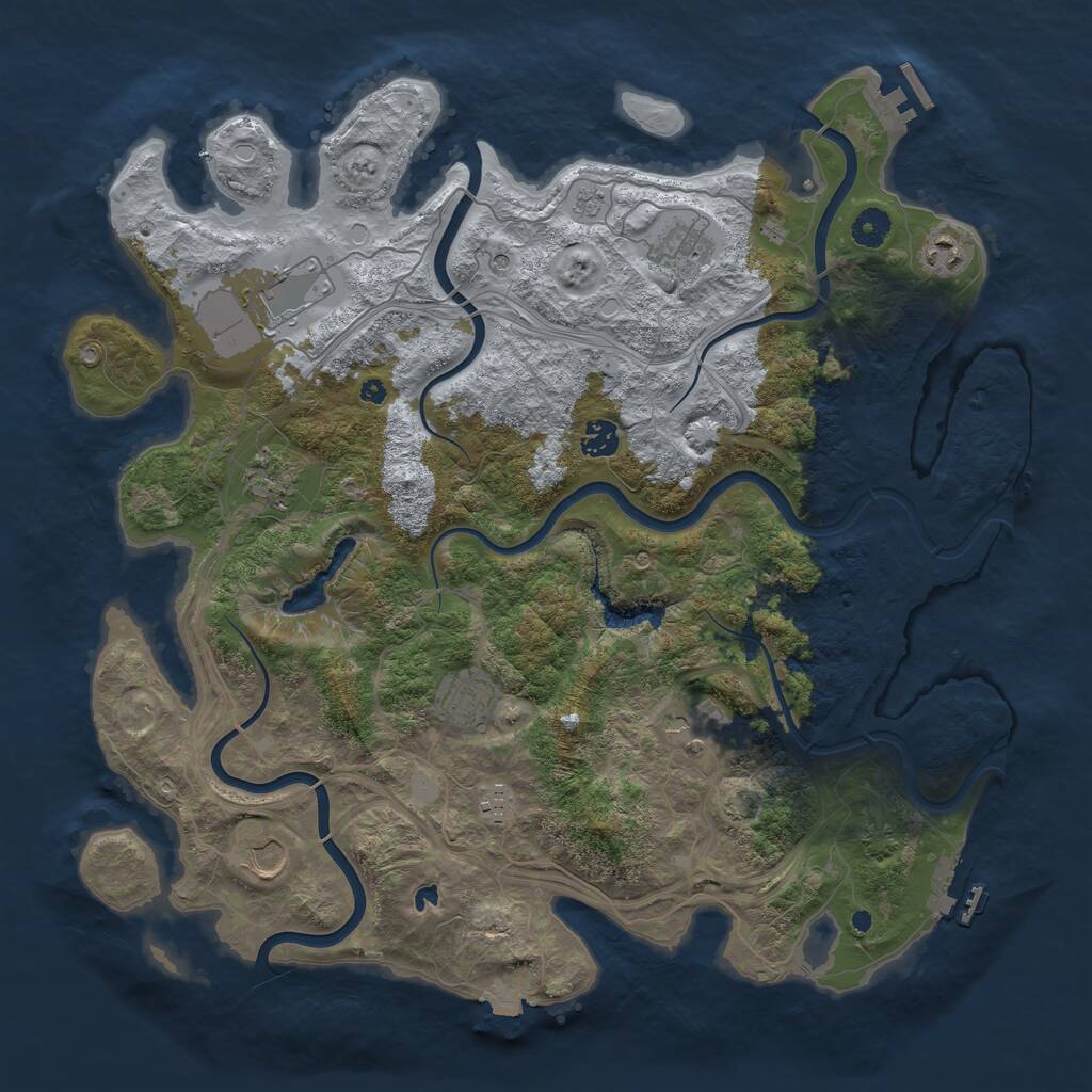 Rust Map: Procedural Map, Size: 4250, Seed: 1160945098, 15 Monuments