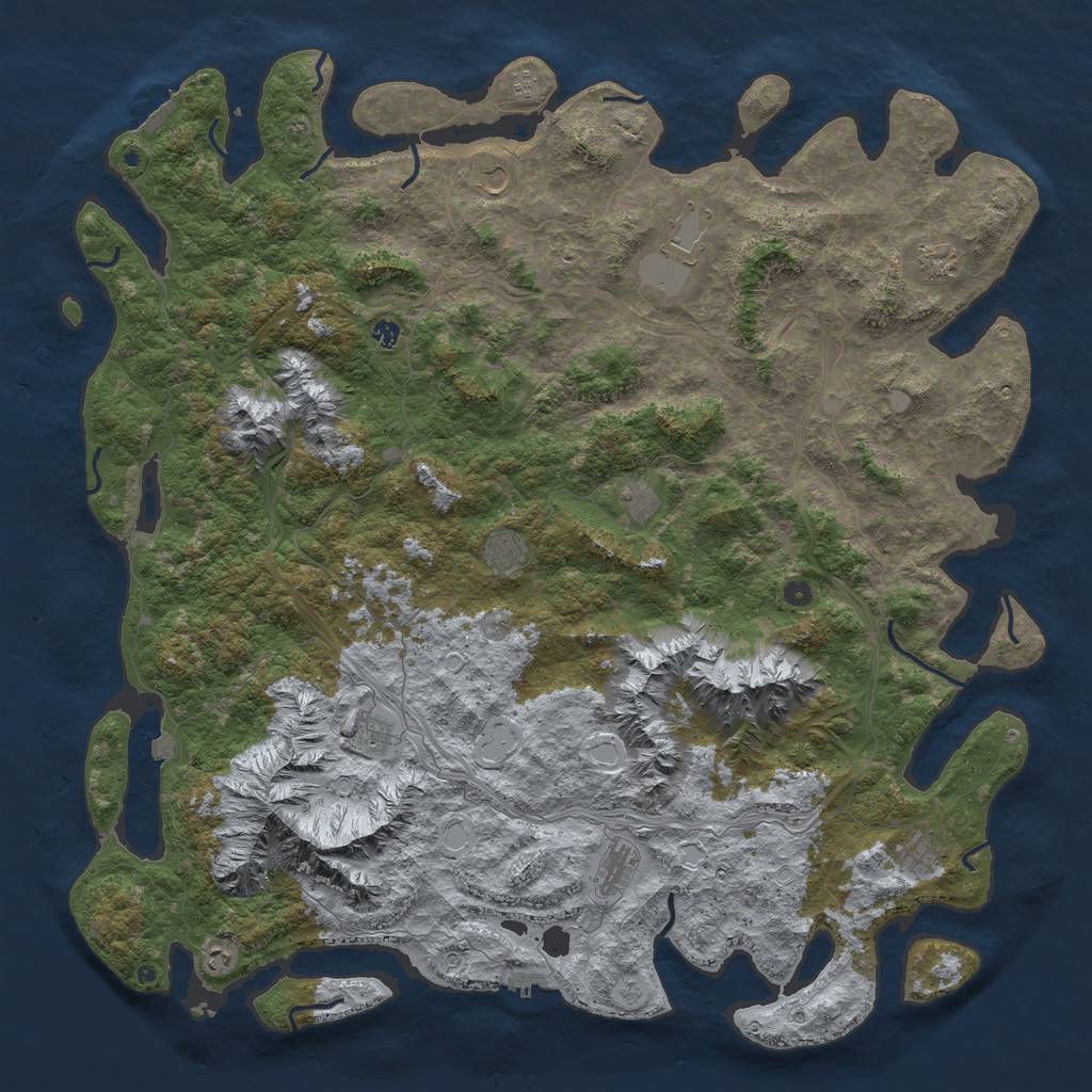 Rust Map: Procedural Map, Size: 6000, Seed: 183042994, 19 Monuments