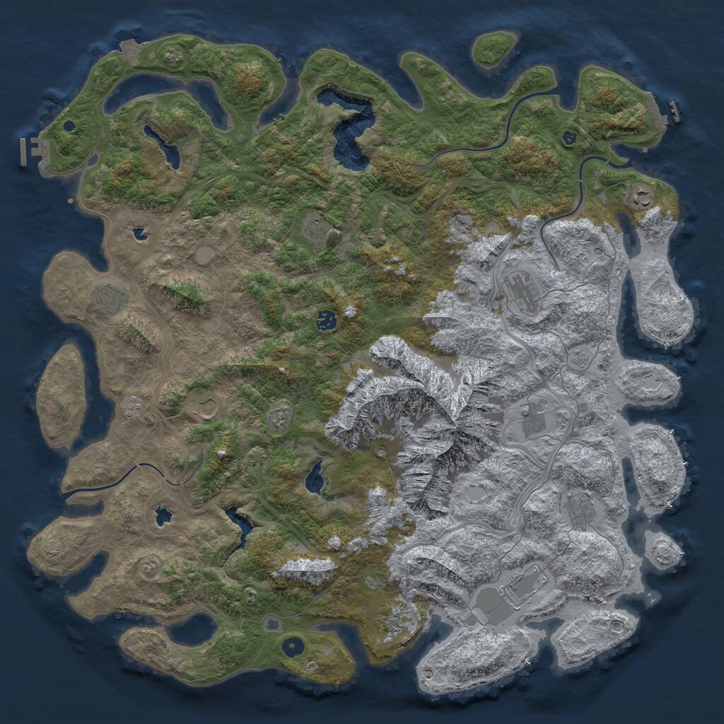 Rust Map: Procedural Map, Size: 5250, Seed: 1856472137, 17 Monuments
