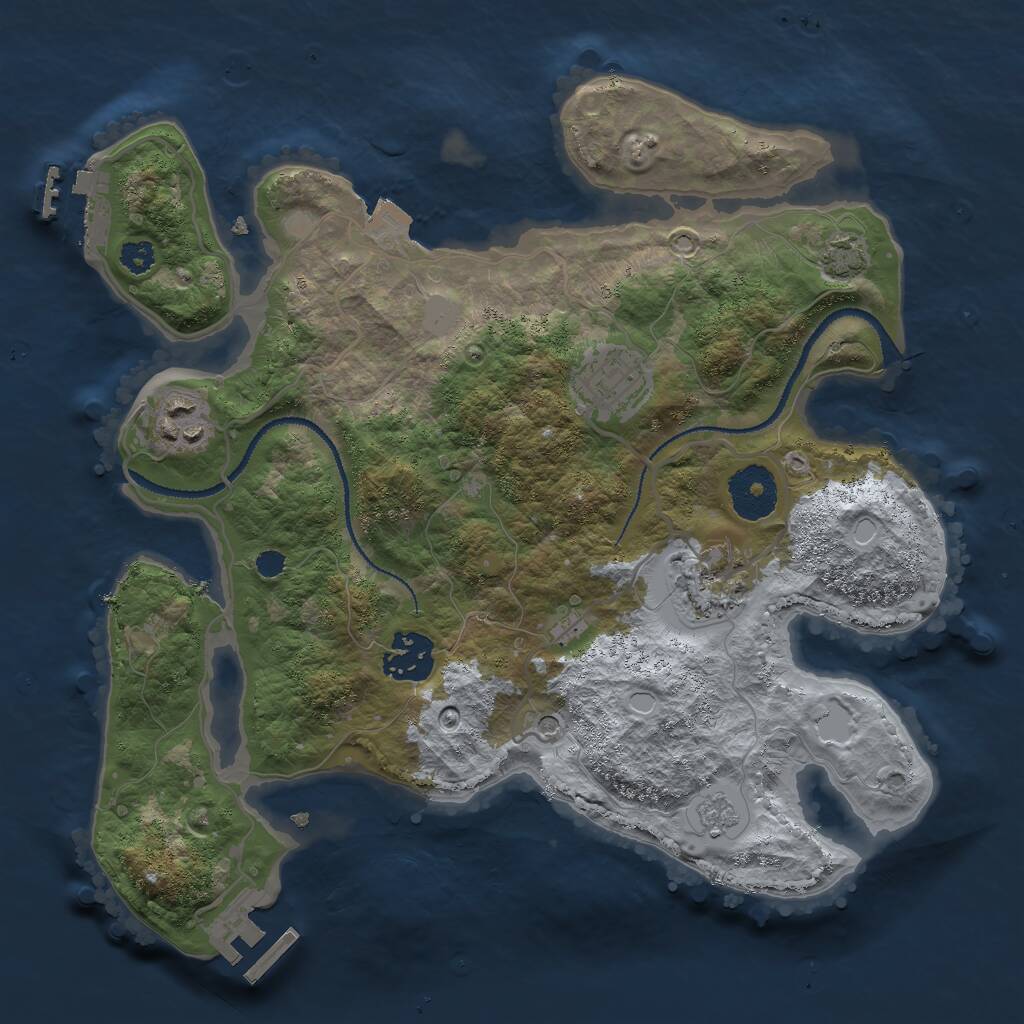 Rust Map: Procedural Map, Size: 3000, Seed: 17379, 10 Monuments