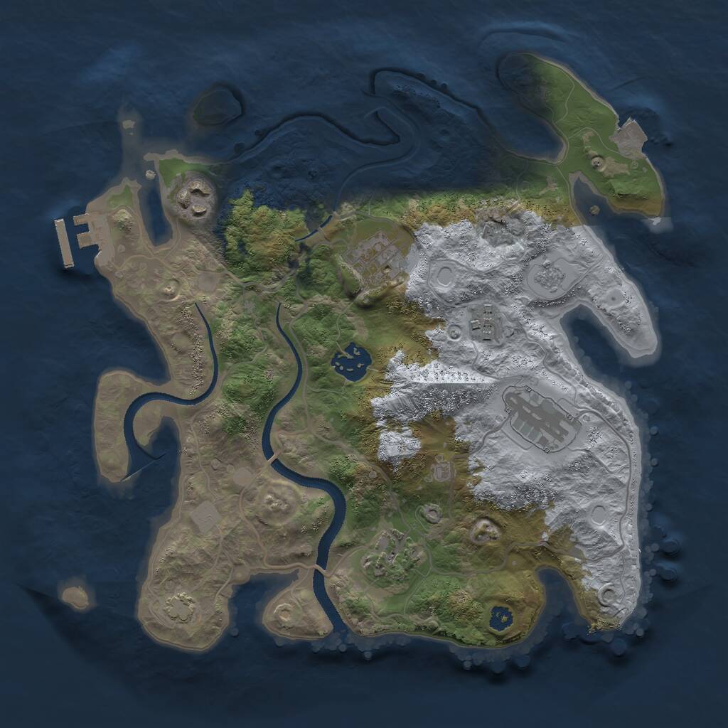 Rust Map: Procedural Map, Size: 3000, Seed: 769828092, 10 Monuments