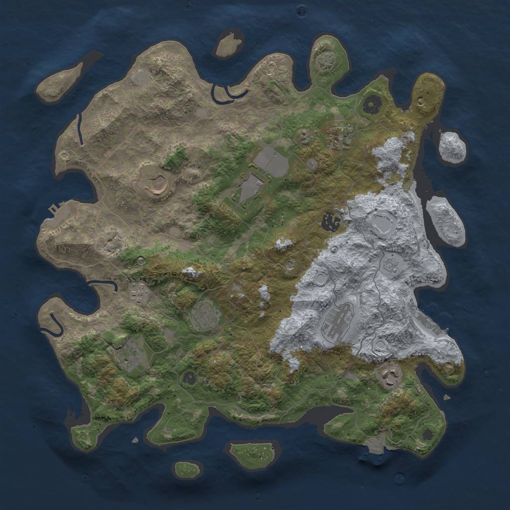 Rust Map: Procedural Map, Size: 4000, Seed: 21721, 17 Monuments