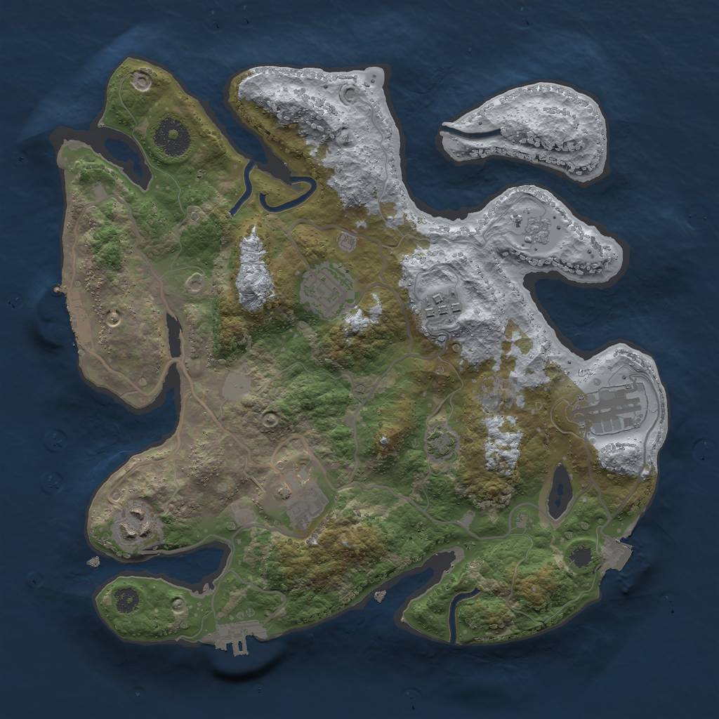 Rust Map: Procedural Map, Size: 3000, Seed: 278687434, 12 Monuments