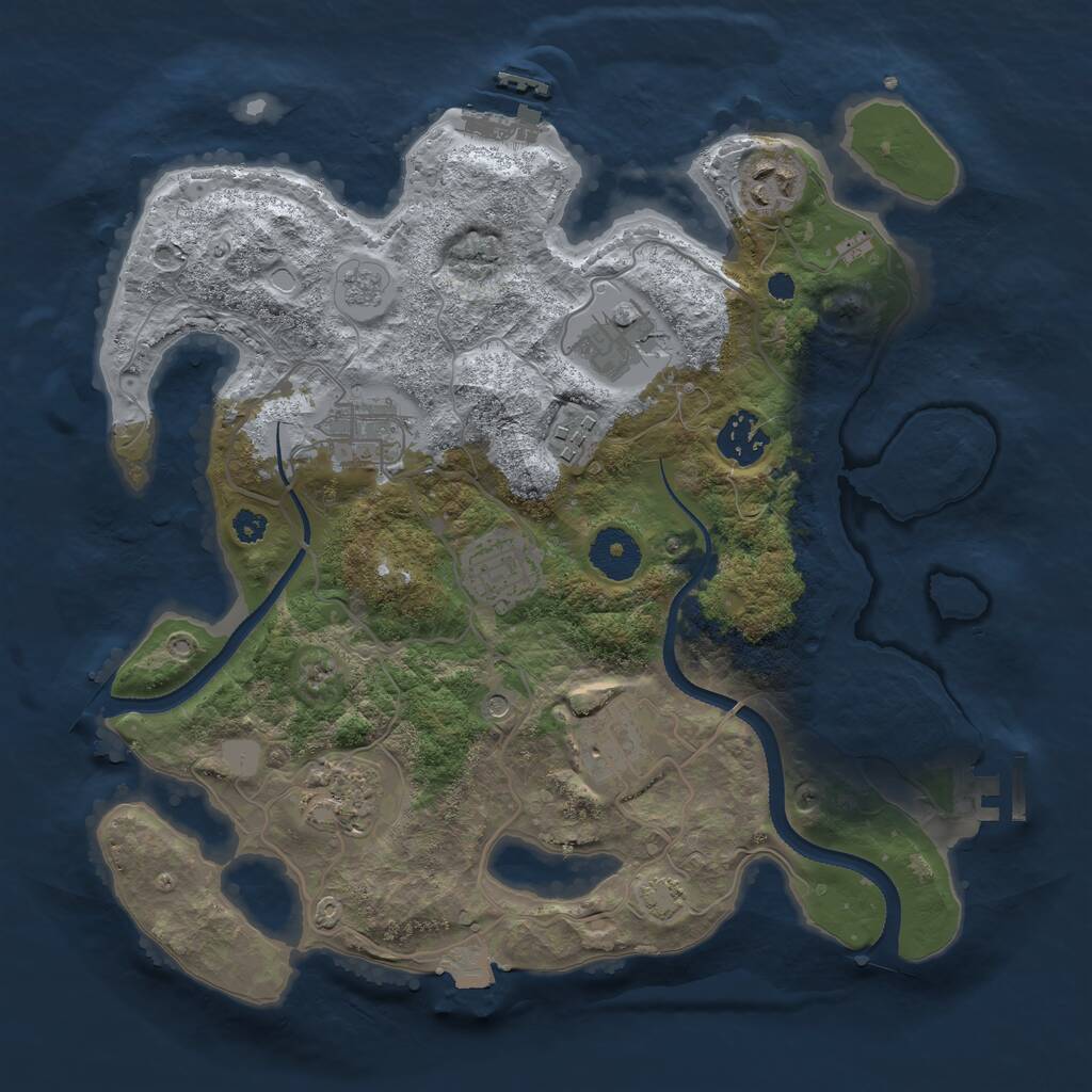 Rust Map: Procedural Map, Size: 3250, Seed: 345432, 14 Monuments