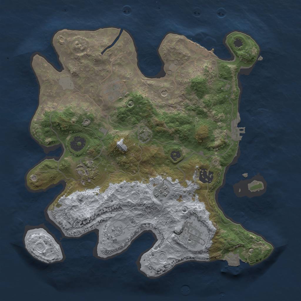 Rust Map: Procedural Map, Size: 3000, Seed: 1761285467, 13 Monuments