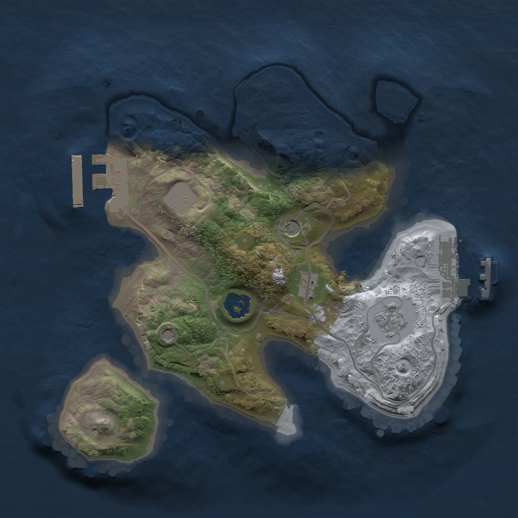 Rust Map: Procedural Map, Size: 2000, Seed: 2142240702, 5 Monuments