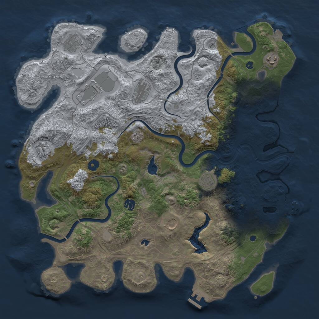 Rust Map: Procedural Map, Size: 4250, Seed: 971316854, 15 Monuments
