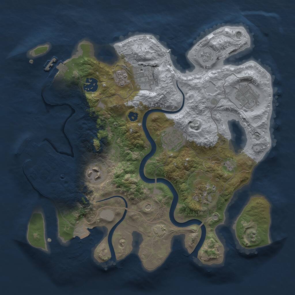 Rust Map: Procedural Map, Size: 3000, Seed: 29863, 13 Monuments