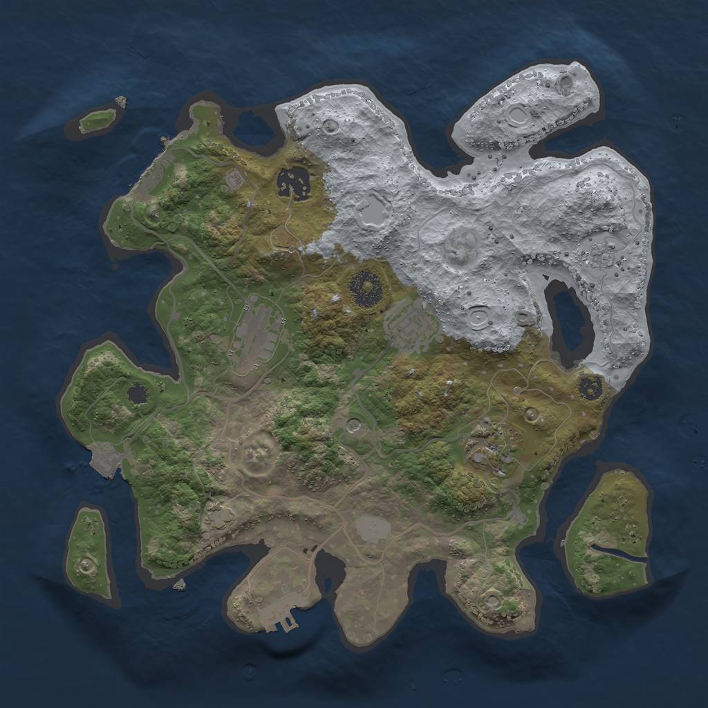 Rust Map: Procedural Map, Size: 3000, Seed: 29863, 12 Monuments