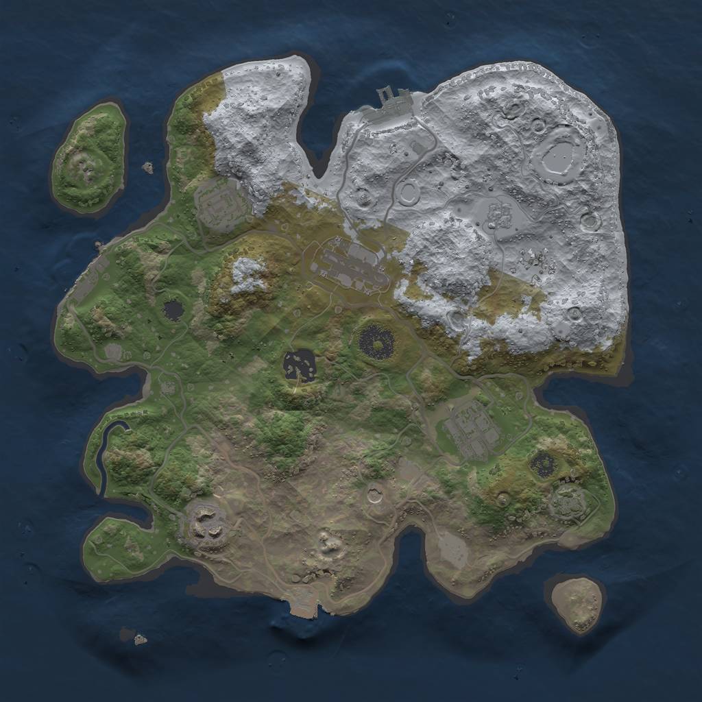Rust Map: Procedural Map, Size: 3000, Seed: 45769, 13 Monuments