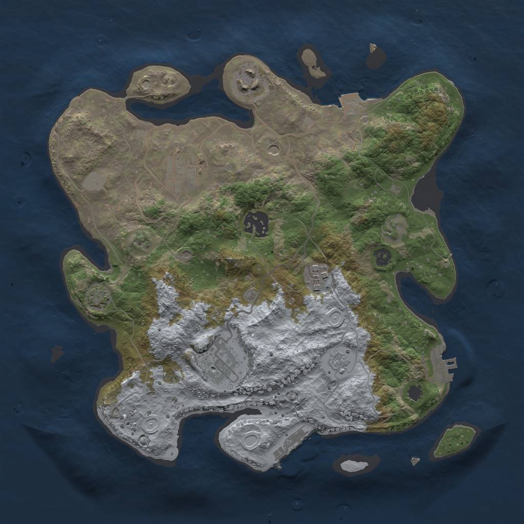 Rust Map: Procedural Map, Size: 3000, Seed: 11824, 13 Monuments