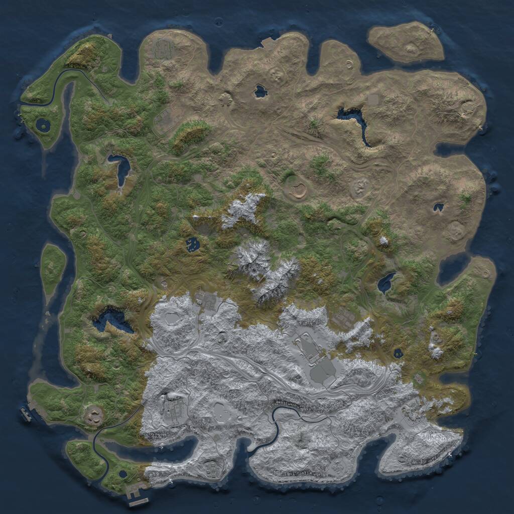 Rust Map: Procedural Map, Size: 5300, Seed: 577124000, 17 Monuments