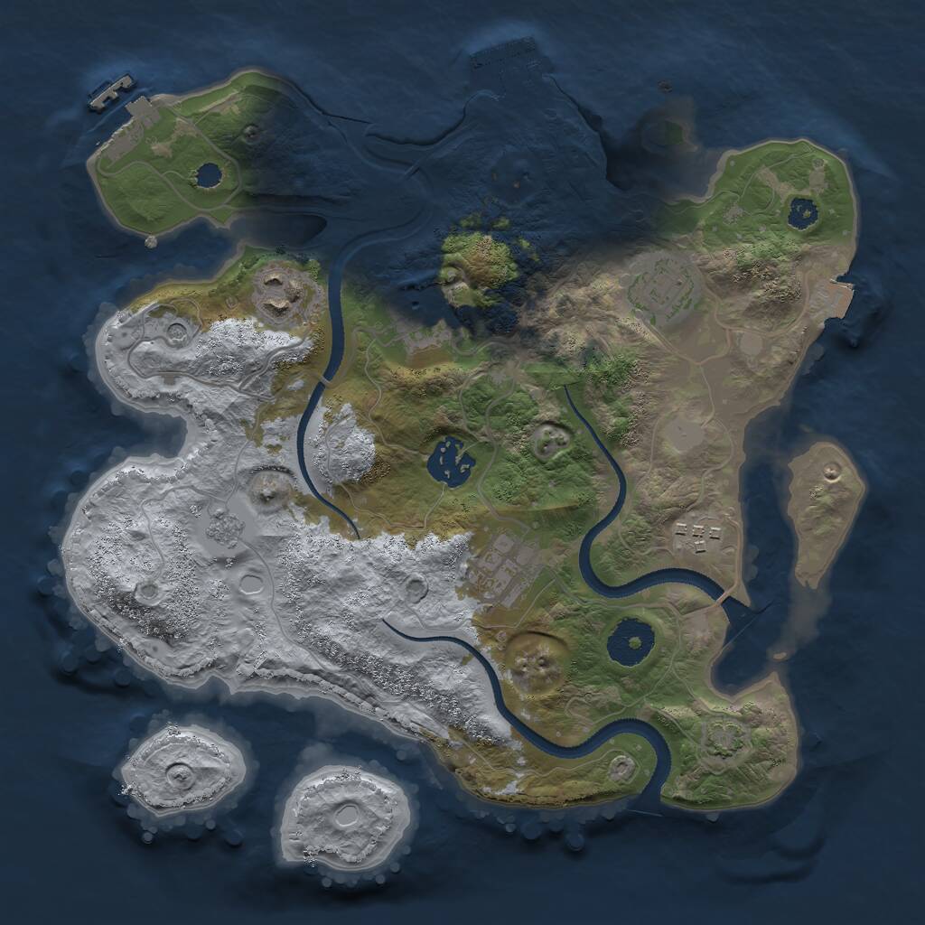 Rust Map: Procedural Map, Size: 3000, Seed: 5860, 12 Monuments
