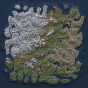 Thumbnail Rust Map: Procedural Map, Size: 5000, Seed: 1261537023, 17 Monuments