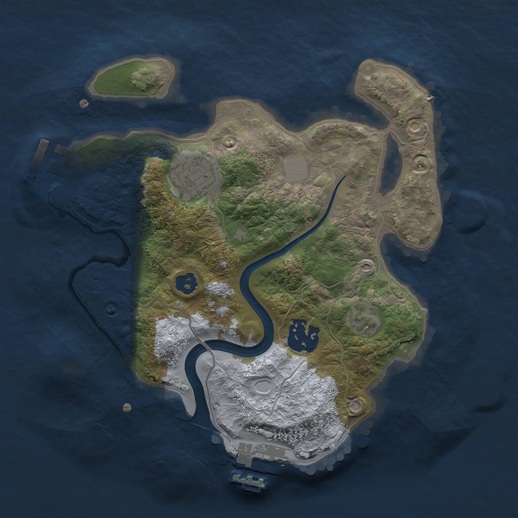 Rust Map: Procedural Map, Size: 2400, Seed: 1776701326, 5 Monuments