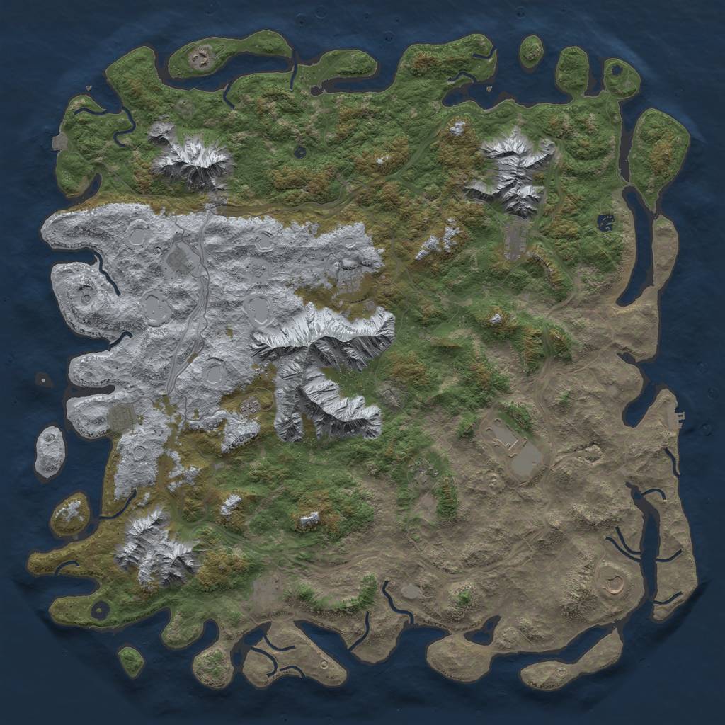 Rust Map: Procedural Map, Size: 6000, Seed: 2600, 18 Monuments