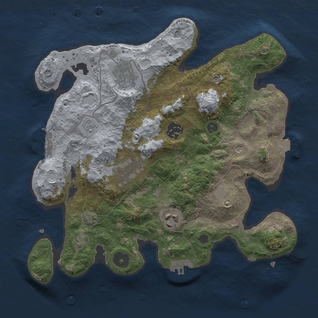 Rust Map: Procedural Map, Size: 3000, Seed: 21004, 12 Monuments