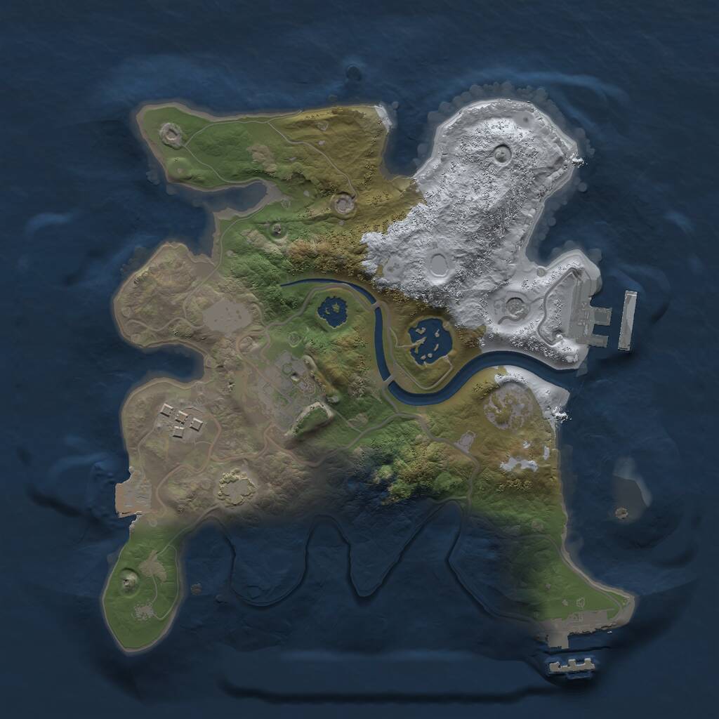 Rust Map: Procedural Map, Size: 2450, Seed: 1889675631, 8 Monuments