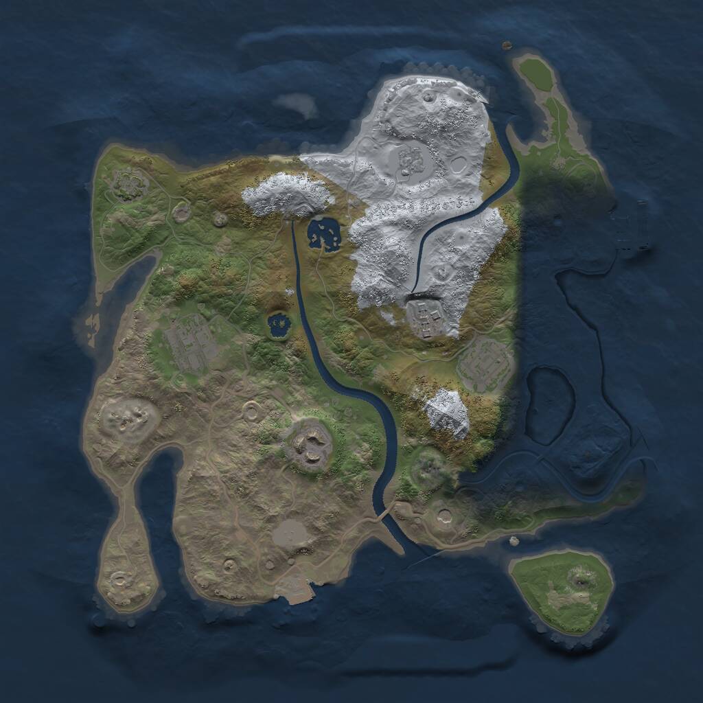 Rust Map: Procedural Map, Size: 3000, Seed: 17788, 10 Monuments