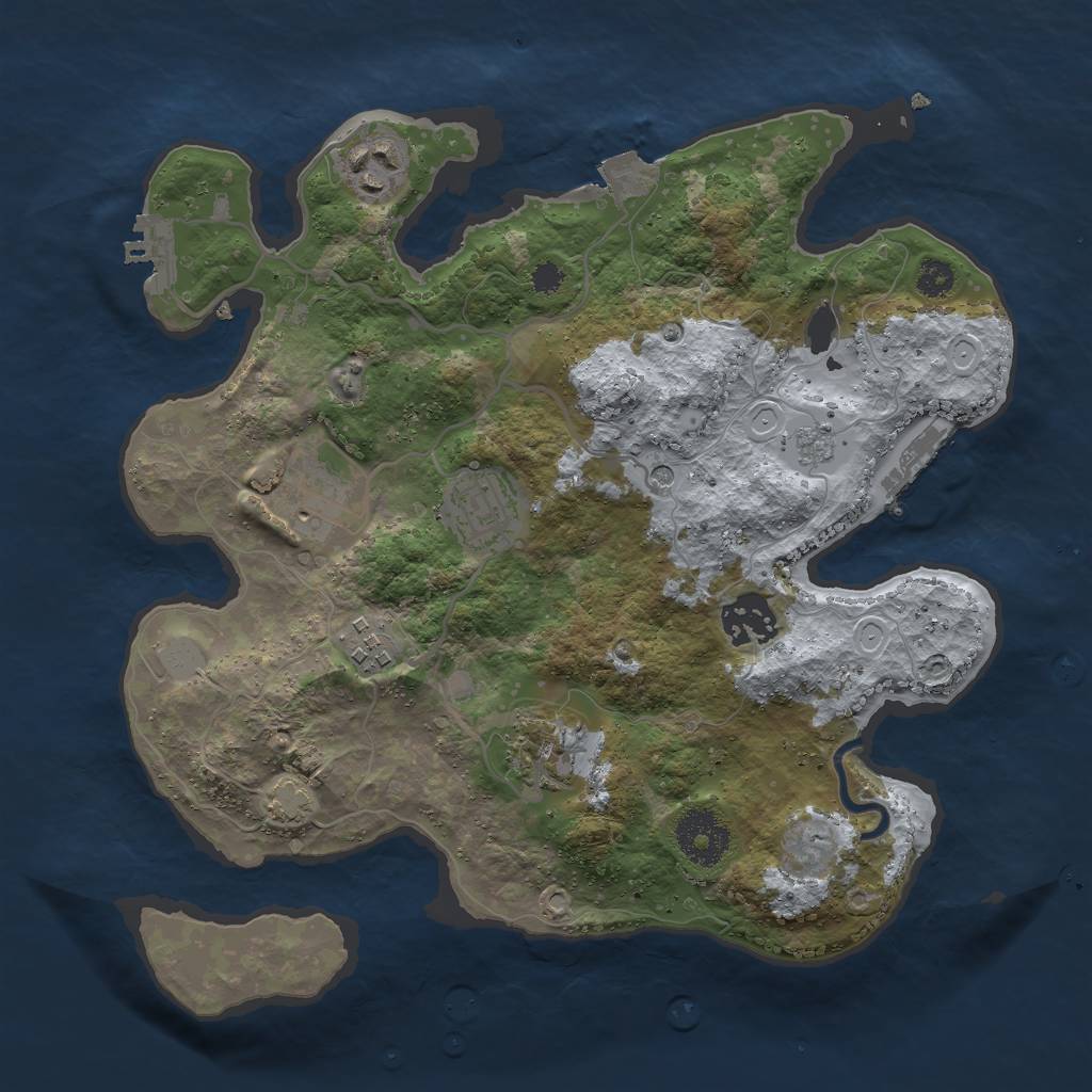 Rust Map: Procedural Map, Size: 3000, Seed: 28904, 14 Monuments