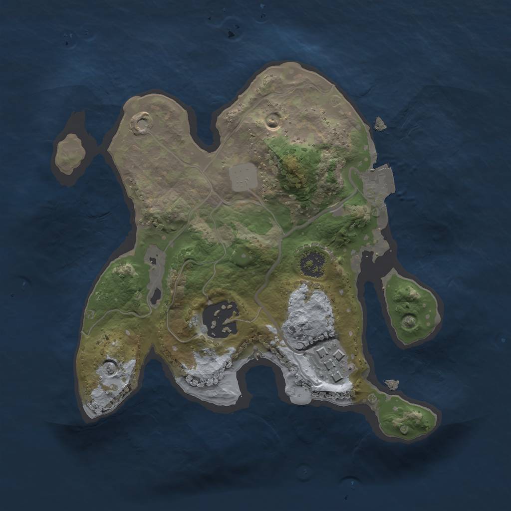 Rust Map: Procedural Map, Size: 2000, Seed: 1981273339, 5 Monuments