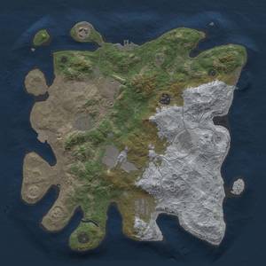 Thumbnail Rust Map: Procedural Map, Size: 3500, Seed: 947789347, 15 Monuments