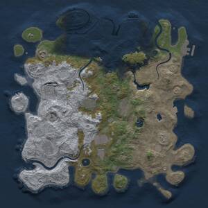 Thumbnail Rust Map: Procedural Map, Size: 4000, Seed: 135831959, 15 Monuments