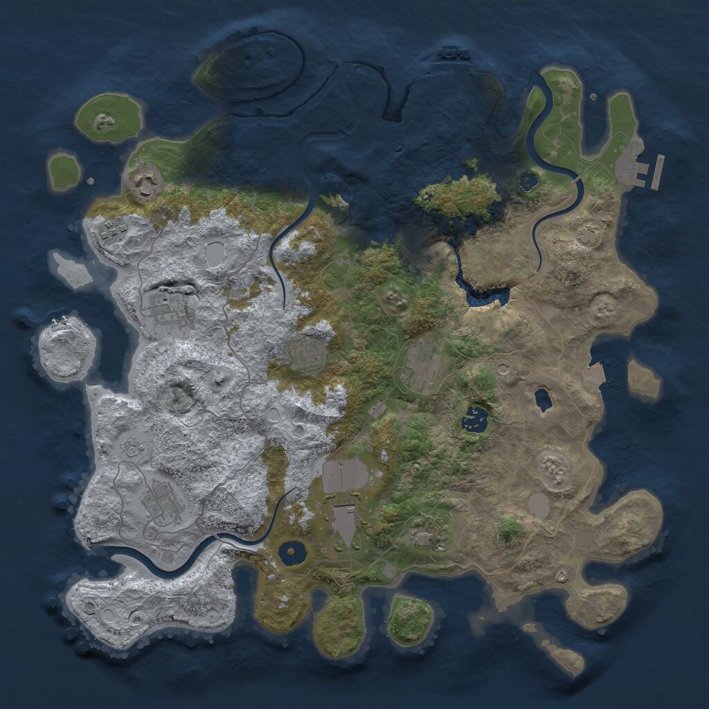 Rust Map: Procedural Map, Size: 4000, Seed: 135831959, 15 Monuments