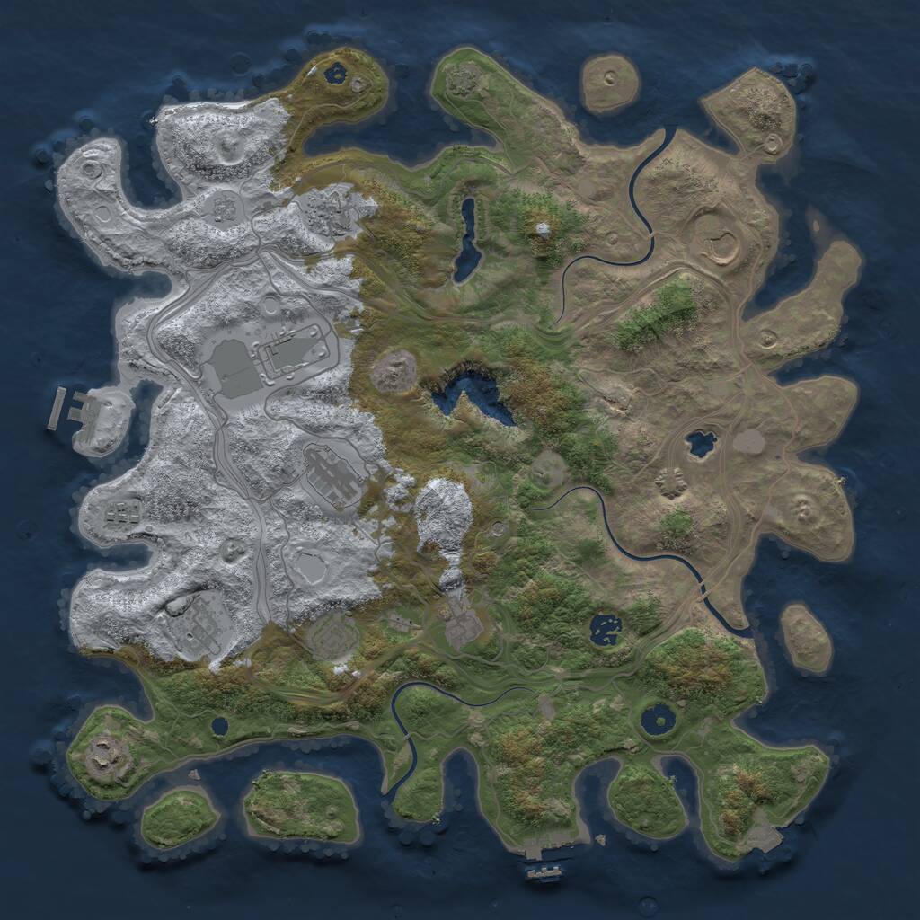 Rust Map: Procedural Map, Size: 4250, Seed: 1156283766, 16 Monuments