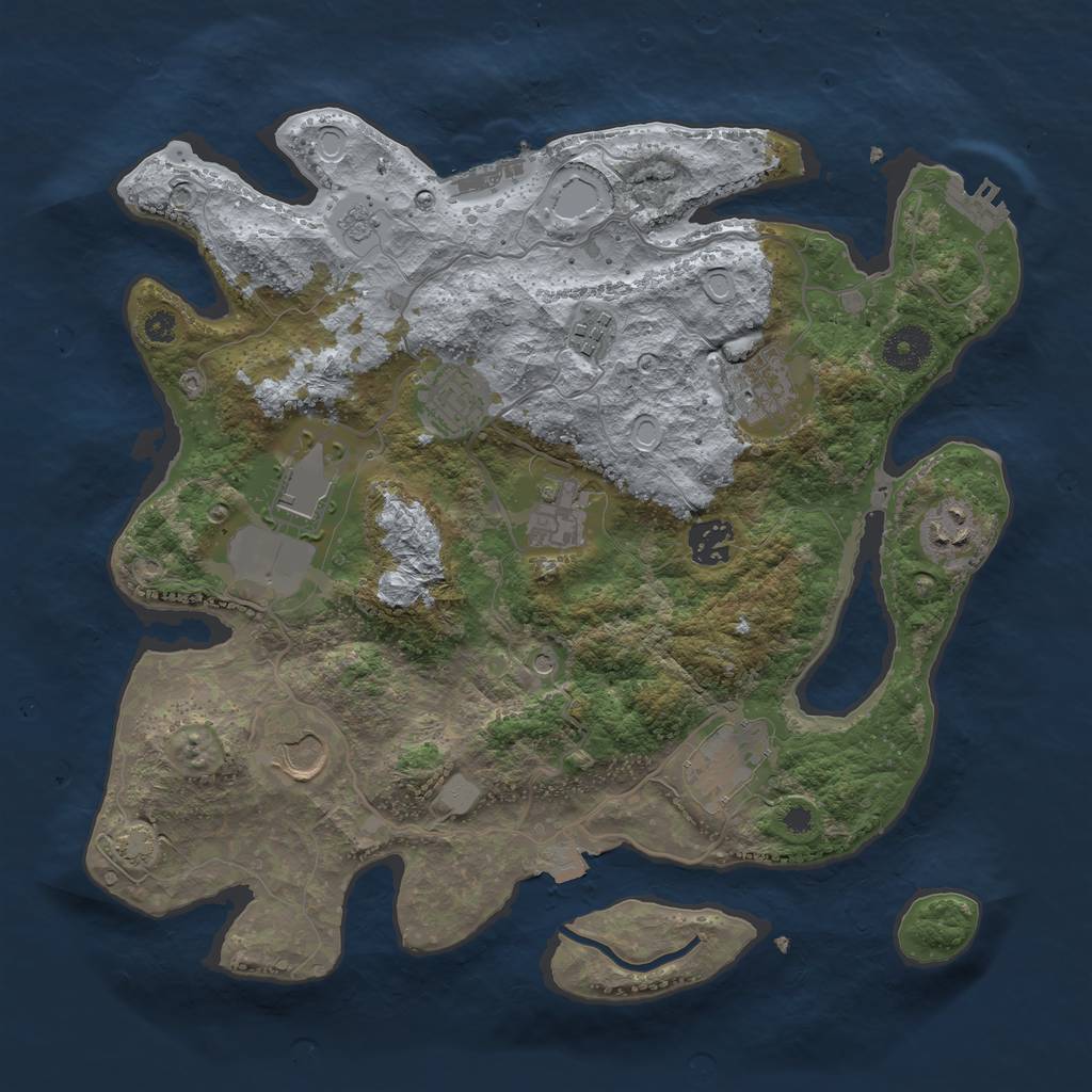 Rust Map: Procedural Map, Size: 3500, Seed: 703008260, 17 Monuments