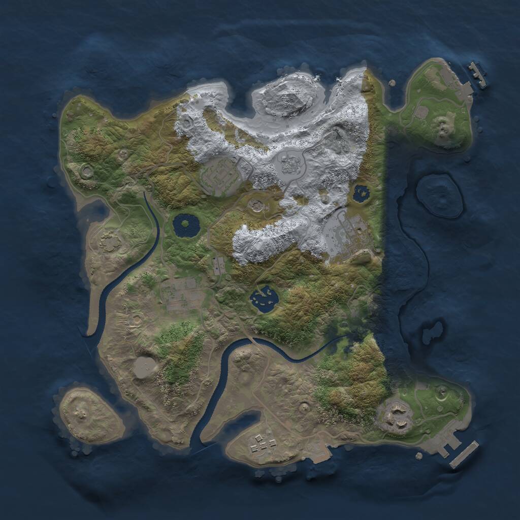 Rust Map: Procedural Map, Size: 3000, Seed: 5507, 12 Monuments