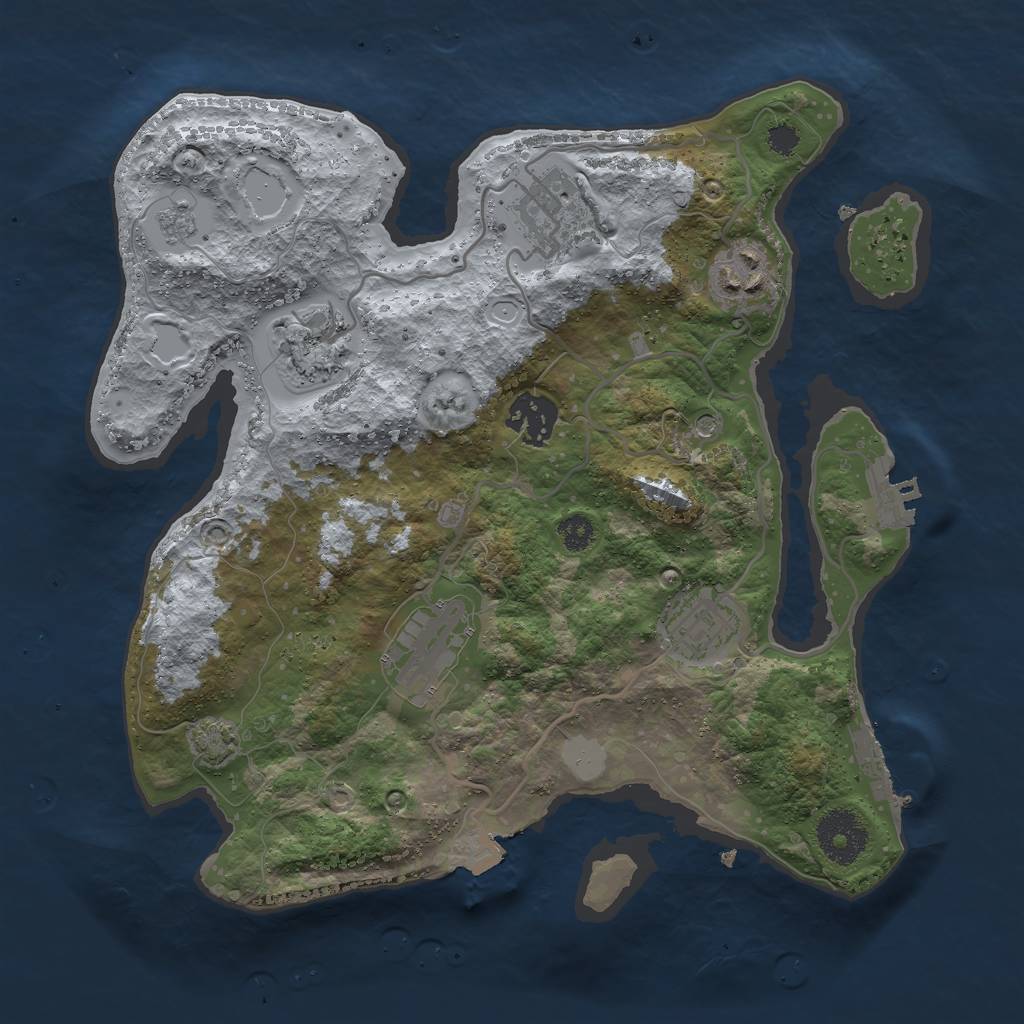 Rust Map: Procedural Map, Size: 3000, Seed: 21714, 14 Monuments