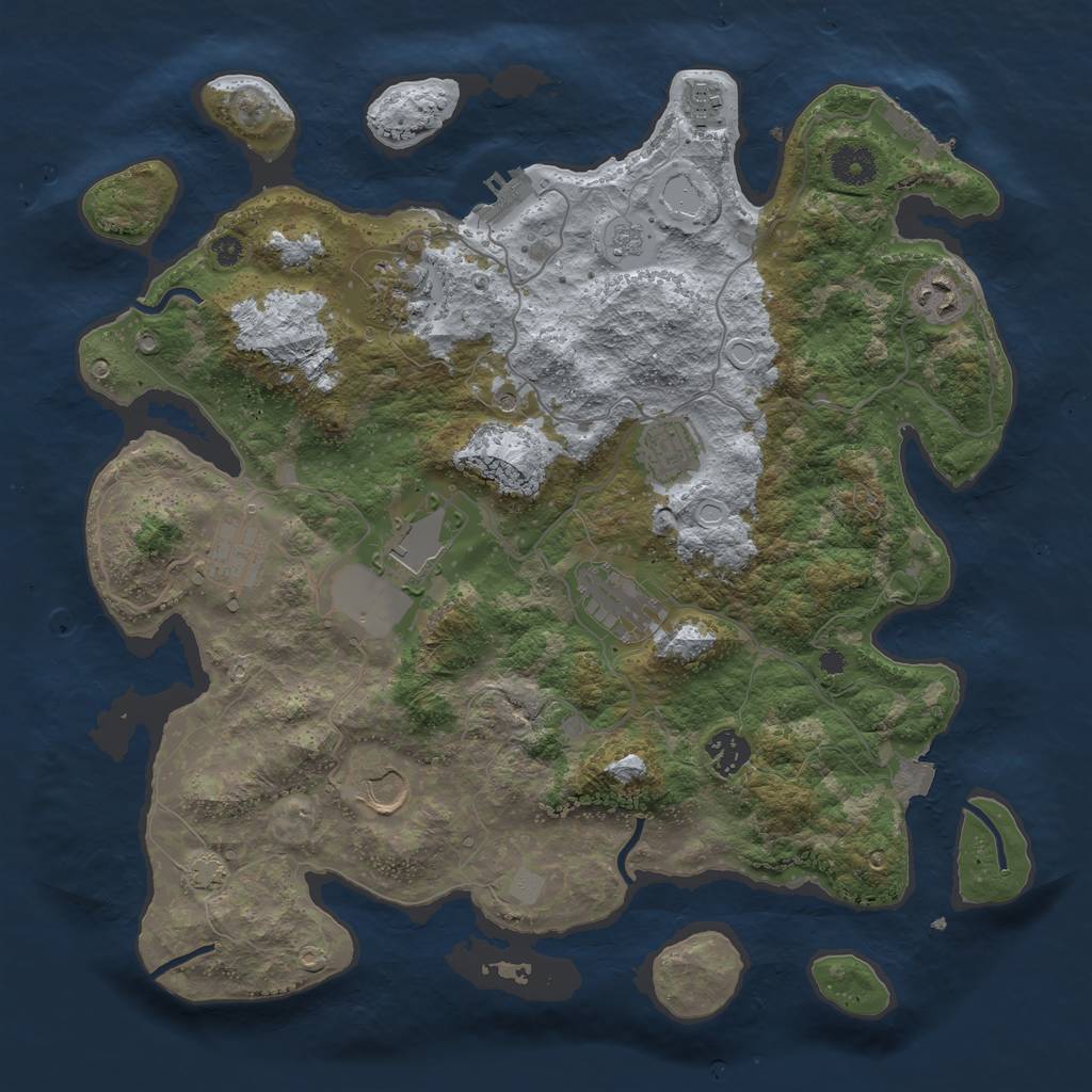 Rust Map: Procedural Map, Size: 3750, Seed: 267096441, 17 Monuments