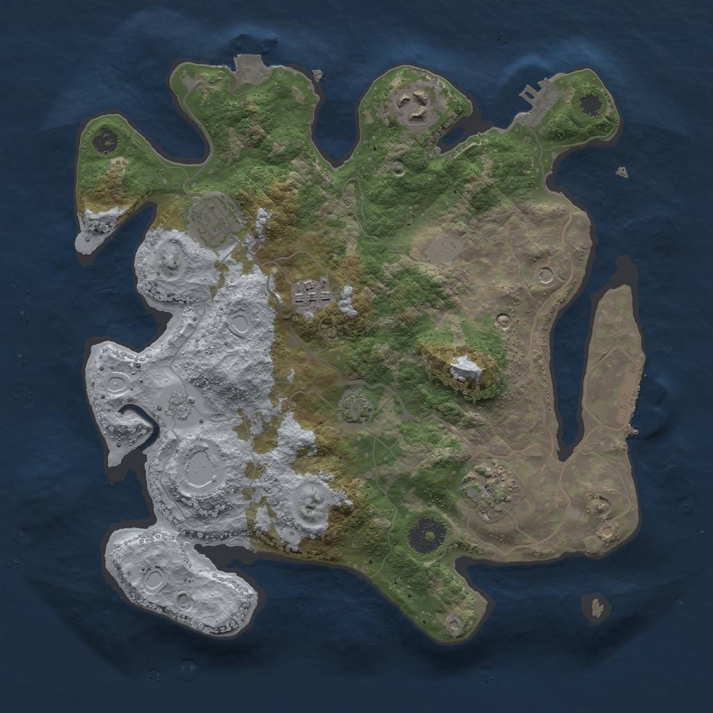 Rust Map: Procedural Map, Size: 3000, Seed: 15204, 12 Monuments