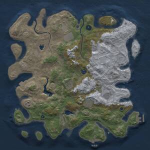 Thumbnail Rust Map: Procedural Map, Size: 4000, Seed: 681030927, 14 Monuments