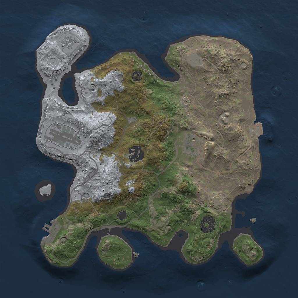 Rust Map: Procedural Map, Size: 2700, Seed: 889106002, 10 Monuments