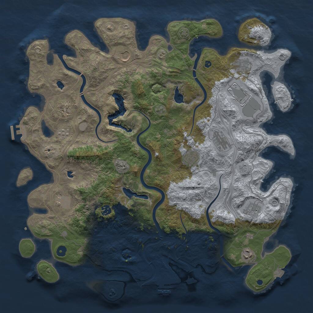 Rust Map: Procedural Map, Size: 4500, Seed: 1240897, 17 Monuments