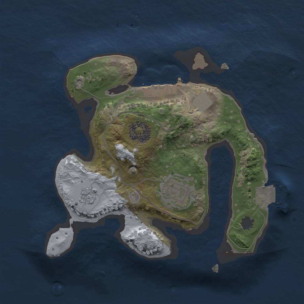 Rust Map: Procedural Map, Size: 2000, Seed: 8888, 6 Monuments